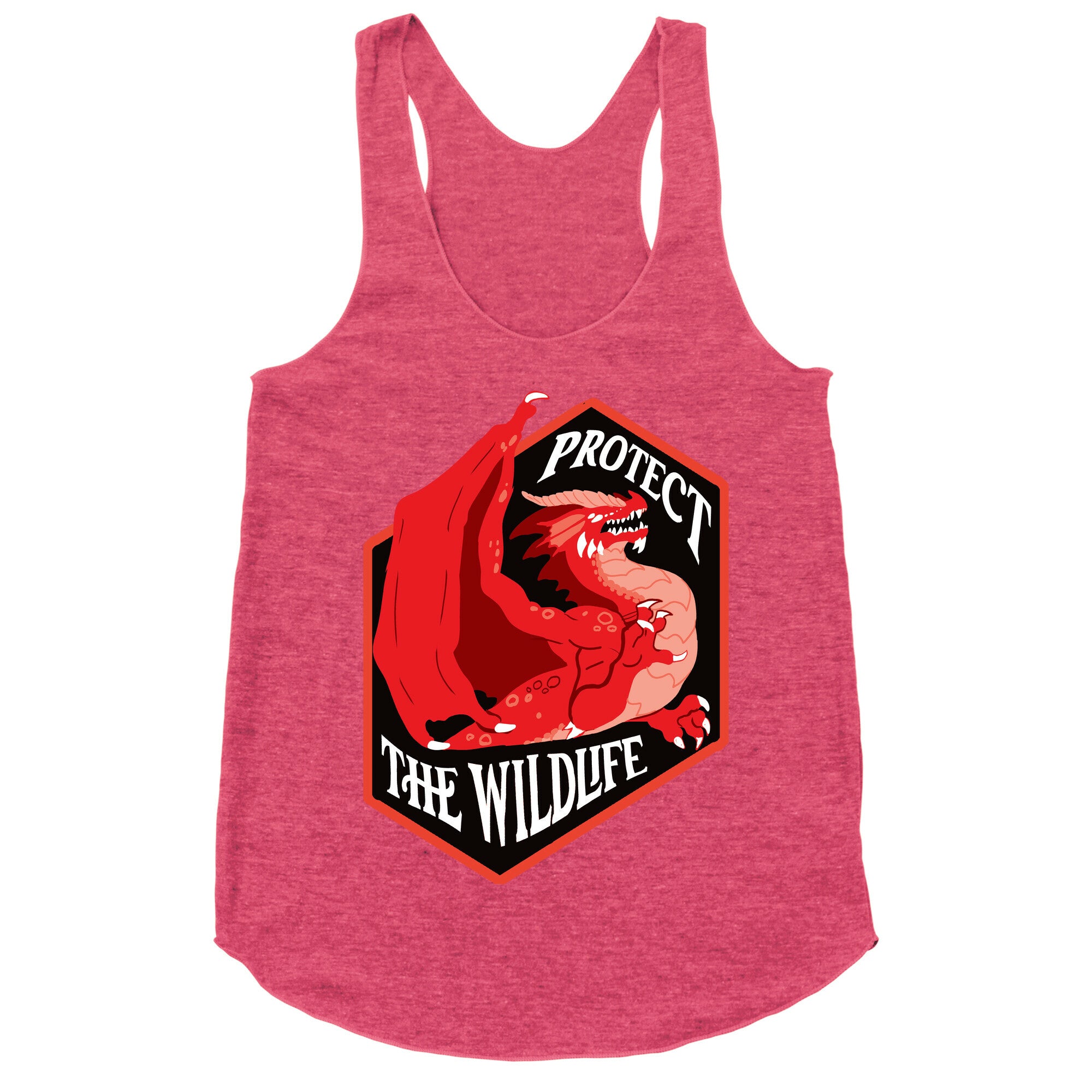 Protect The Wildlife Red Dragon Racerback Tank